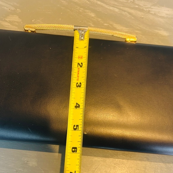 Elegant vintage Navy Clutch with Gold Accents - Picture 4 of 5